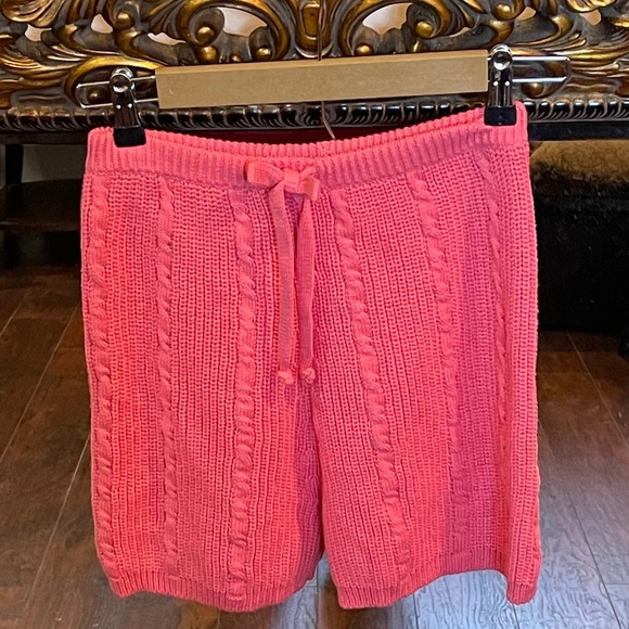 Tach Clothing Sol Cable Knit Bermuda Shorts Pink 100%...